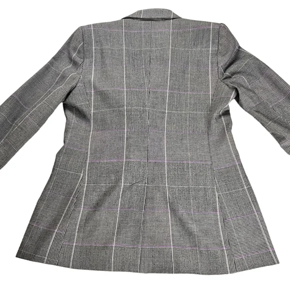 7th Avenue Design New York and Company Plaid Black White Blazer Women's Size 4 - Picture 7 of 16